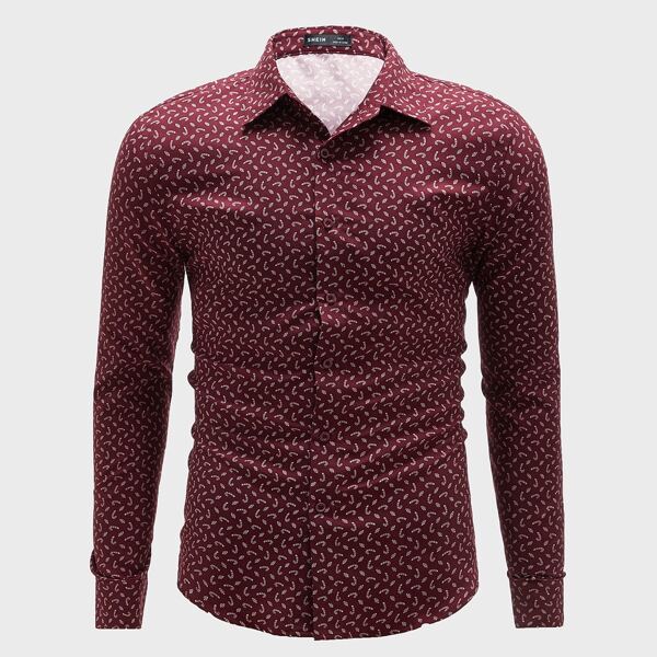 

Men Allover Print Shirt, Maroon