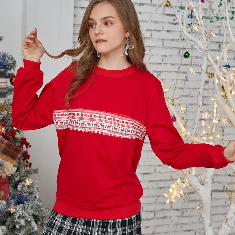 

Ugly Christmas Pattern Sweatshirt, Red