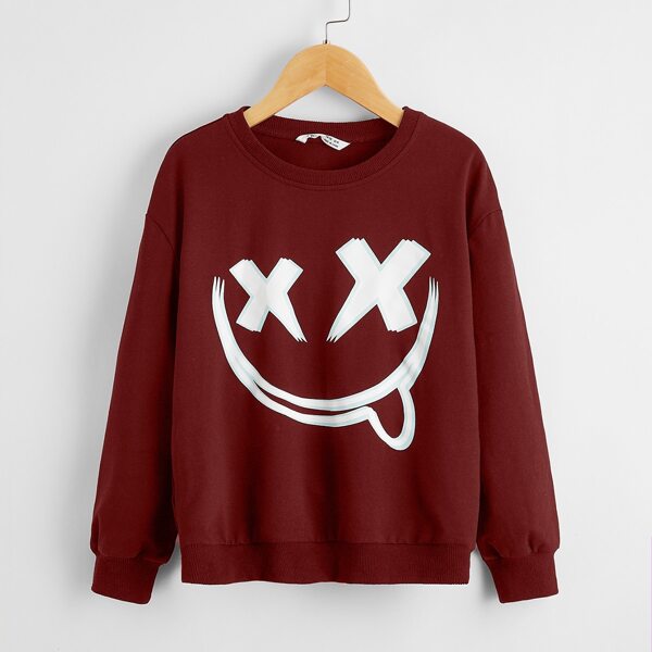 

Свитшот с мультипликационным рисунком для мальчиков, Бургундия