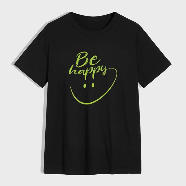 

Men Expression & Slogan Graphic Tee, Black