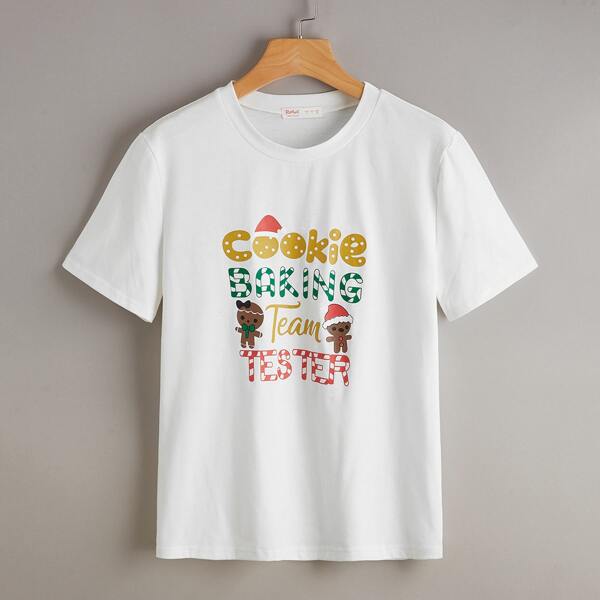 

С карикатурой Повседневный Футболки, Белый