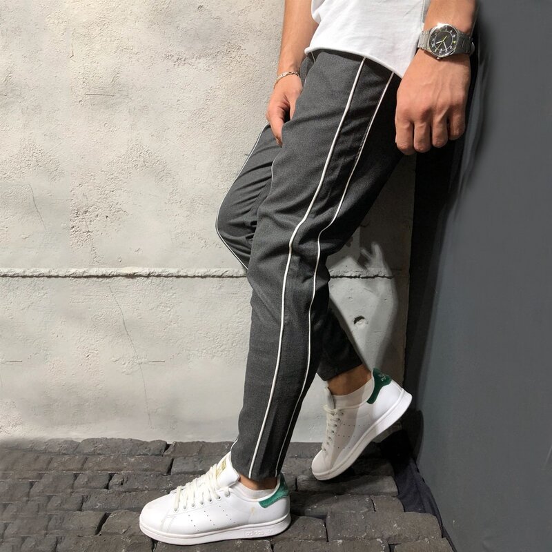 

Guys Striped Side Pants, Dark grey