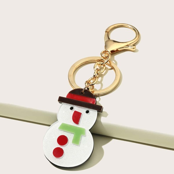 

Christmas Snowman Decor Bag Charm, White