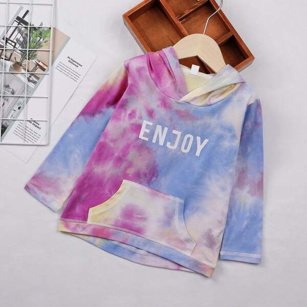 

Toddler Girl Tie Dye Kangaroo Pocket Hoodie, Multicolor