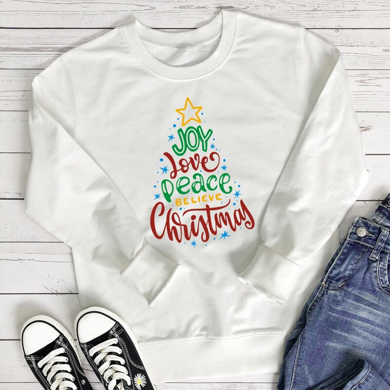 

Christmas Slogan Graphic Sweatshirt, White