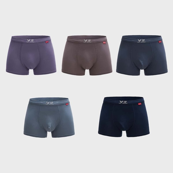 

Men 5 Pack Letter Patched Boxer, Multicolor