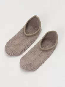 毛绒隐形袜子，运动防滑袜，适合健身房 - 駝色 - 查看 3