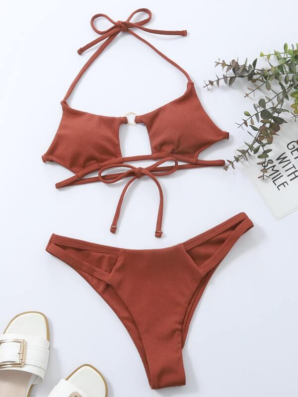 cut out halter bikini