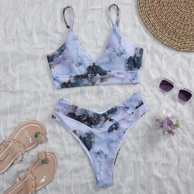 

Water Color Bikini Swimsuit, Multicolor