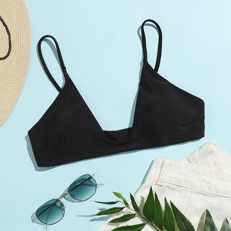 

Solid Bikini Top, Black
