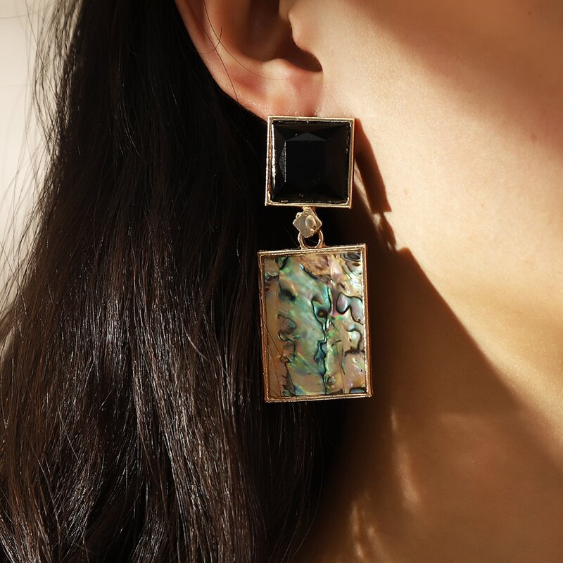 

Geo Drop Earrings, Multicolor