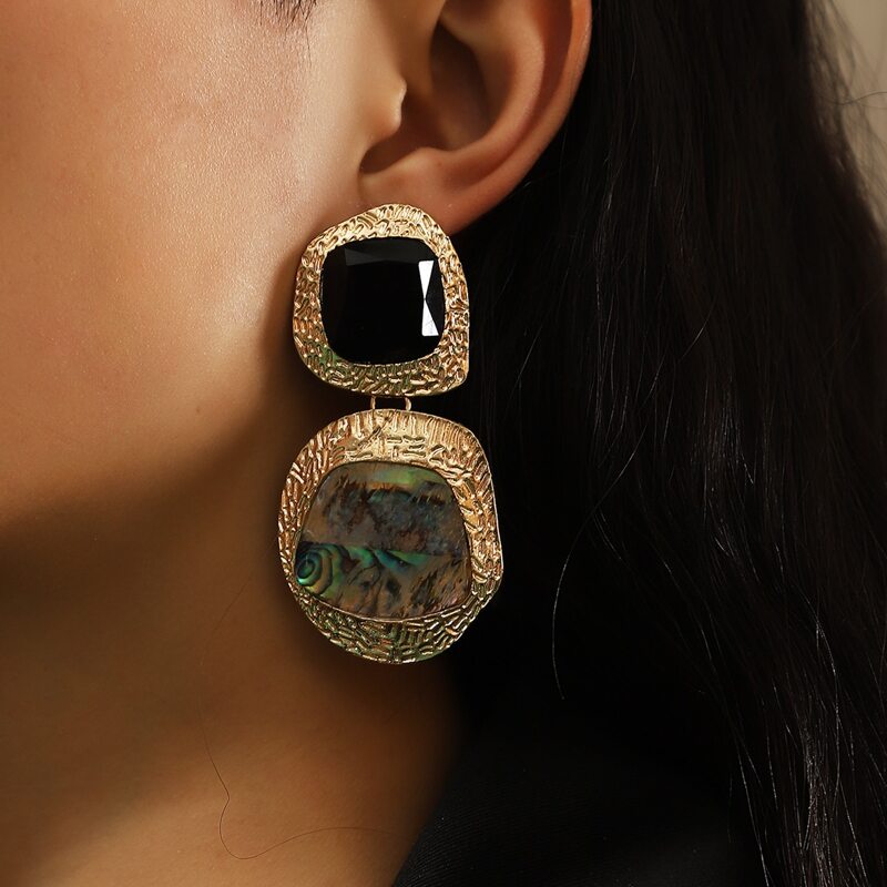 

Textured Metal Drop Earrings, Multicolor