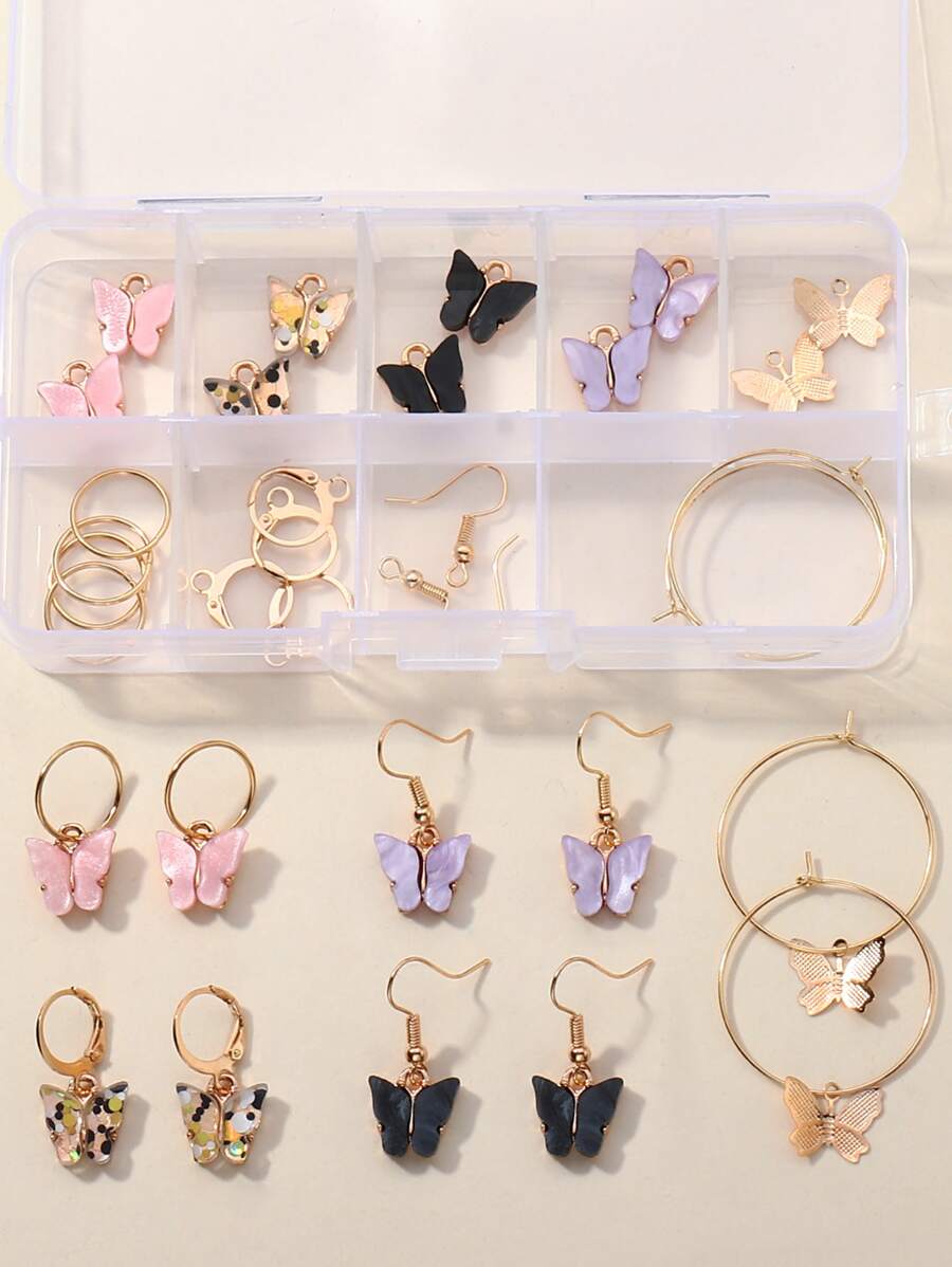 NAIZHU 42入組蝴蝶裝飾DIY首飾套裝