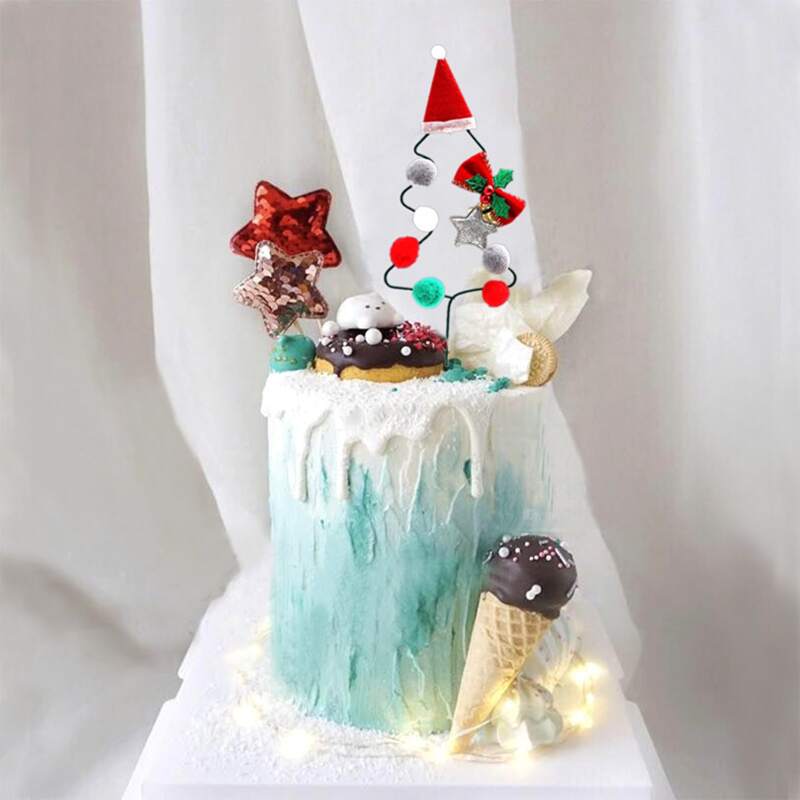 

1pc Christmas Tree Cake Topper, Multicolor