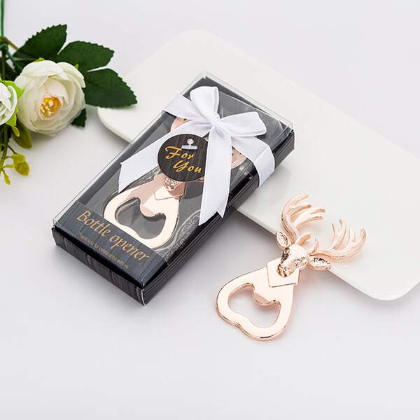 

1pc Elk Shaped Bottle Opener, Gold