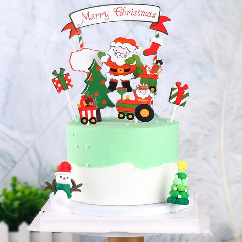 

1set Christmas Cake Topper, Multicolor