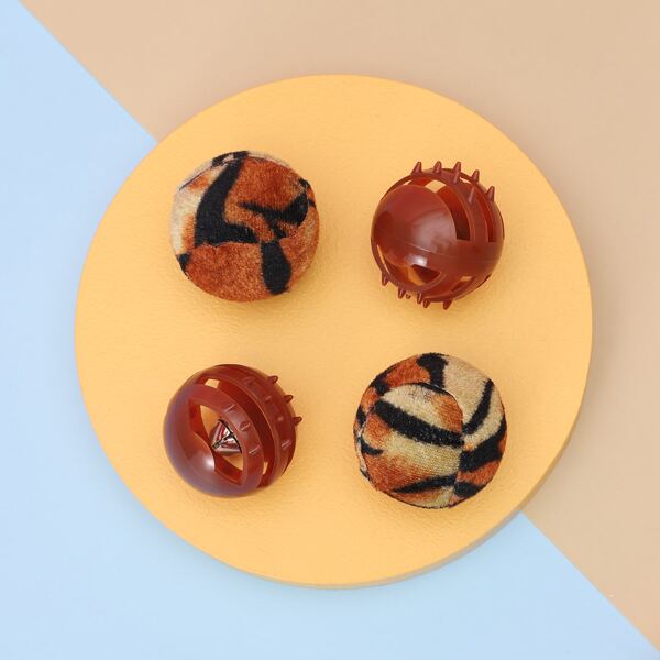 

4pcs Bell Cat Toy, Maroon