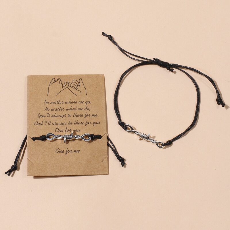 

2pack Metal Knot Rope Bracelet, Silver