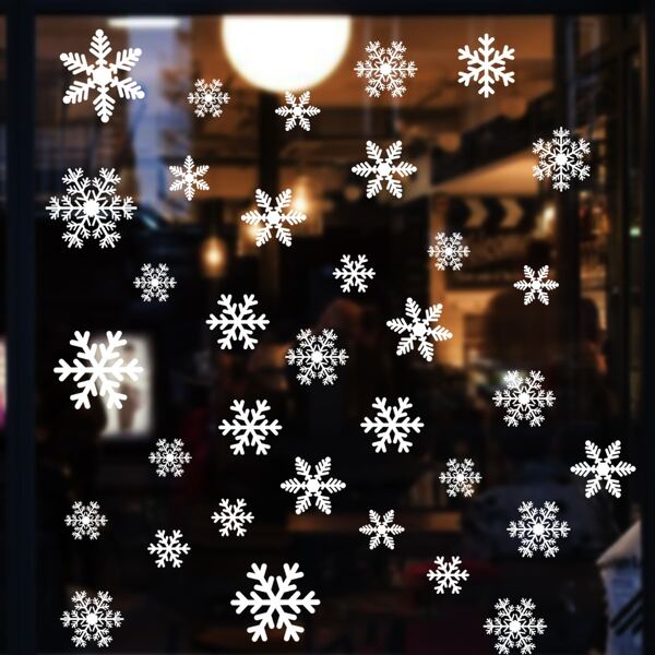 

1sheet Snowflake Print Window Sticker, White