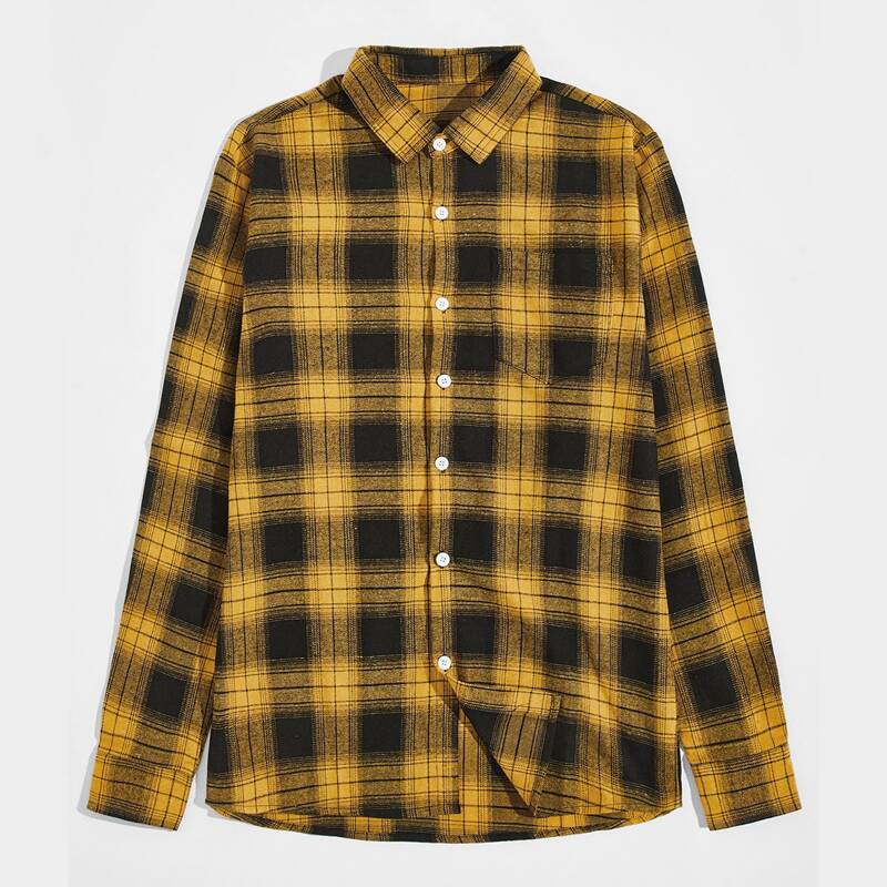 

Guys Plaid Shirt, Yellow