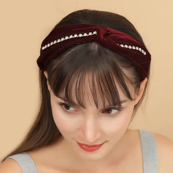 

Rhinestone Decor Headband, Burgundy