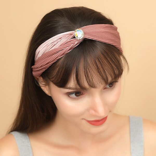 

Rhinestone Decor Headband, Dusty pink