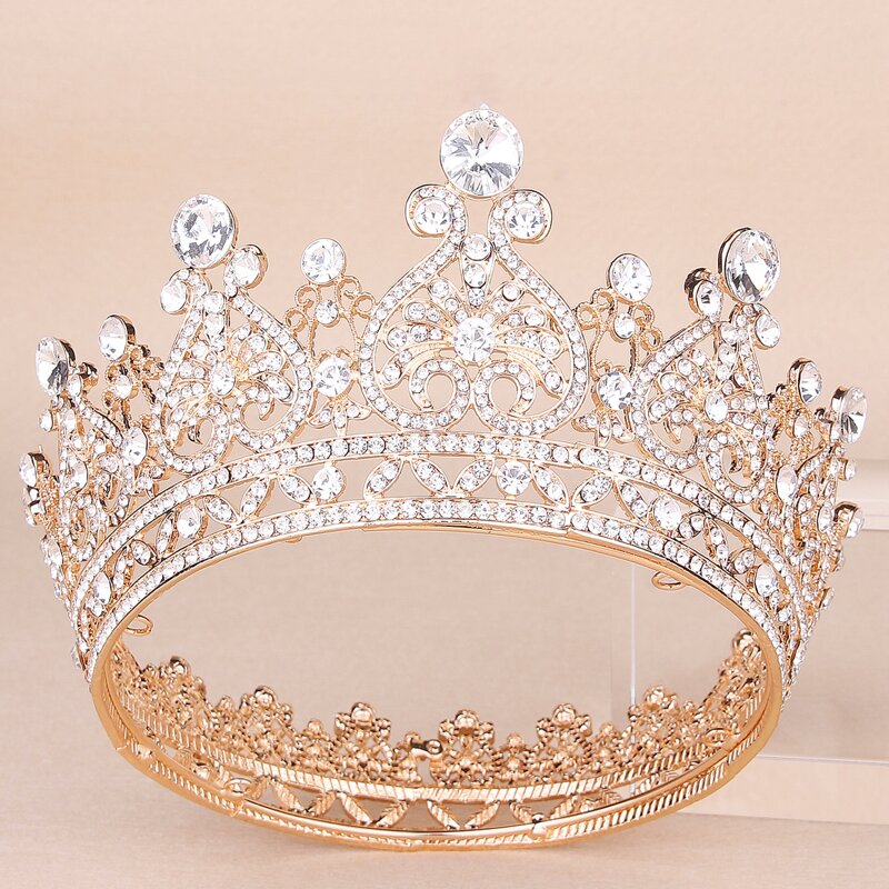 

Rhinestone Decor Crown Design Hair Accessory, Gold