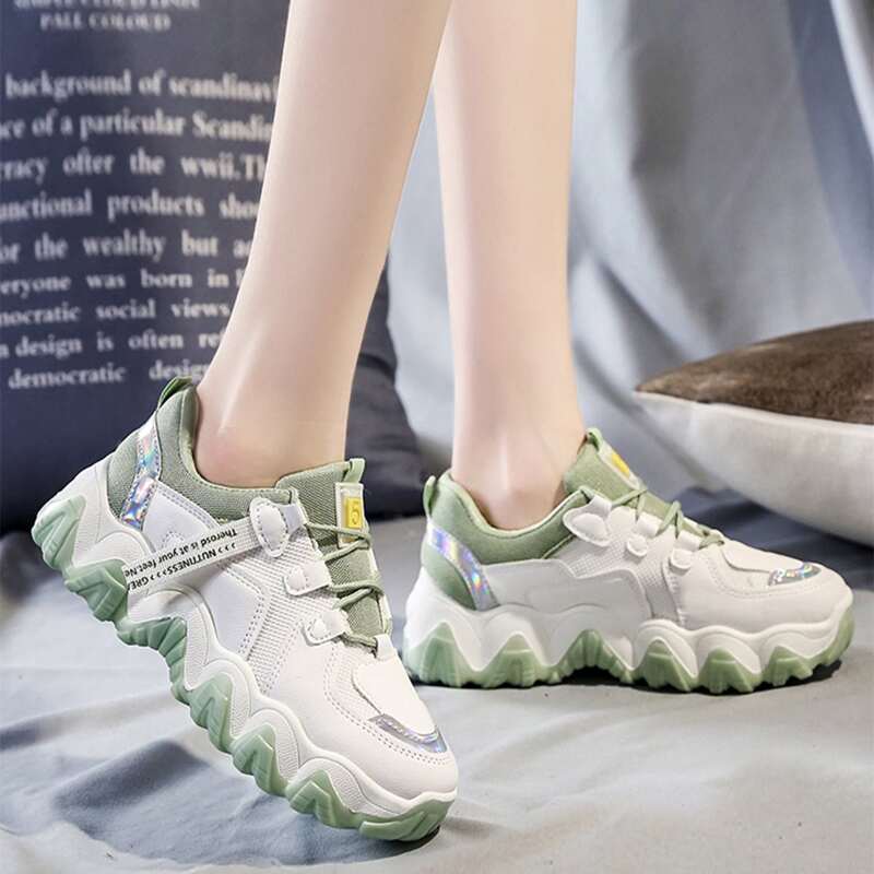

Colorblock Lace-up Chunky Sneakers, Multicolor