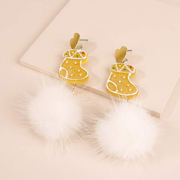 

Christmas Pom-pom Drop Earrings, Multicolor