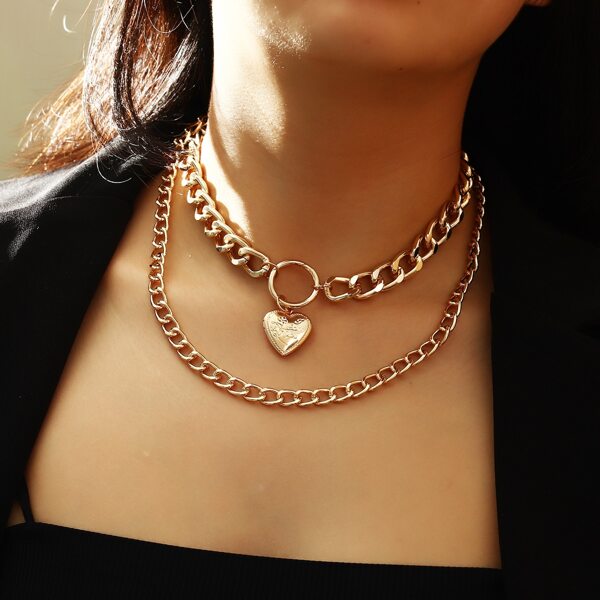 

Heart Pendant Chain Necklace, Gold