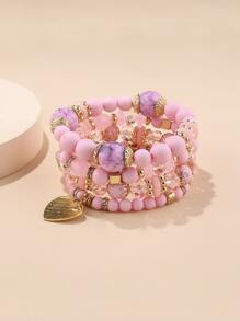 4入組串珠手鐲 - 彩色 - 查看 2