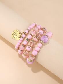 4入組串珠手鐲 - 彩色 - 查看 4