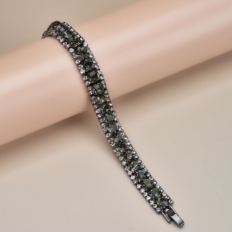 

Rhinestone Decor Bracelet, Green