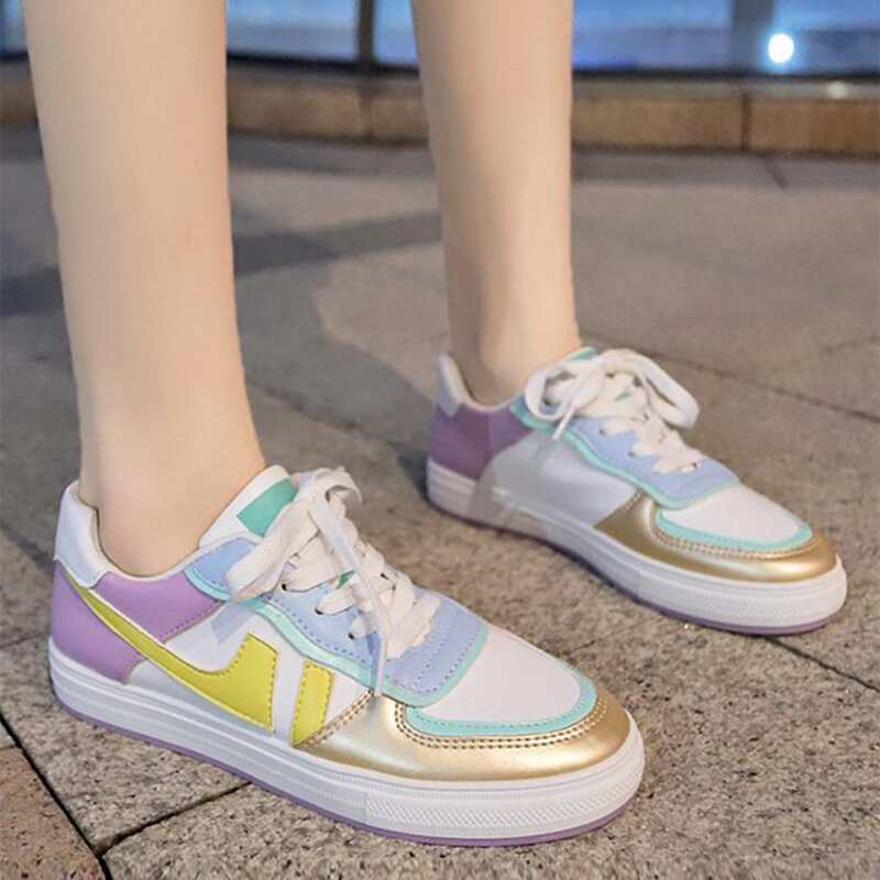 

Colorblock Lace-up Skate Shoes, Multicolor