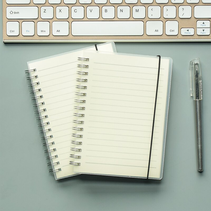 

1pc Clear Cover Spiral Notebook, Beige
