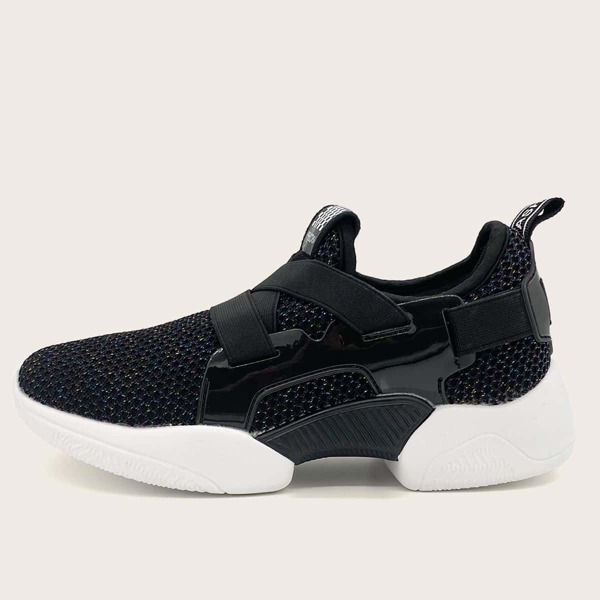 

Knit Chunky Slip On Sneakers, Black