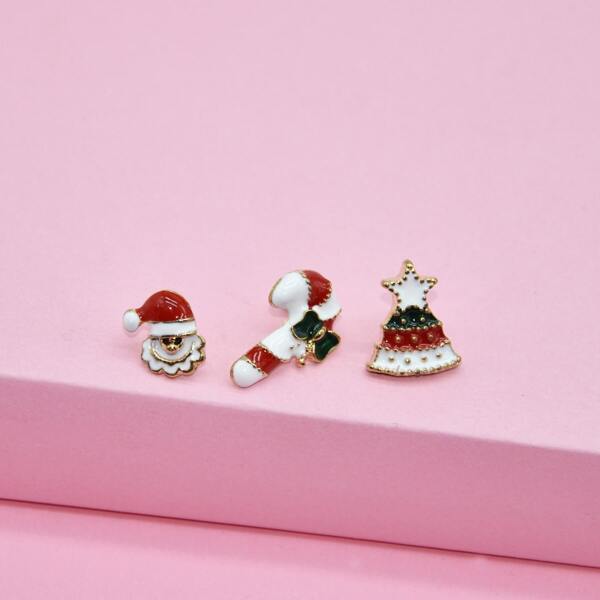 

3pcs Christmas Brooch, Multicolor