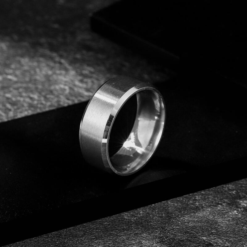 

Guys Stainless Steel Ring, Silver