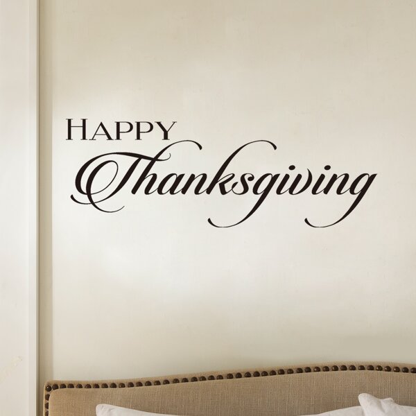 

Thanksgiving Slogan Graphic Wall Sticker, Black