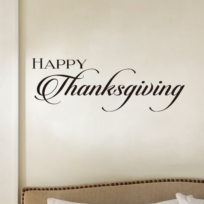 

Thanksgiving Slogan Graphic Wall Sticker, Black