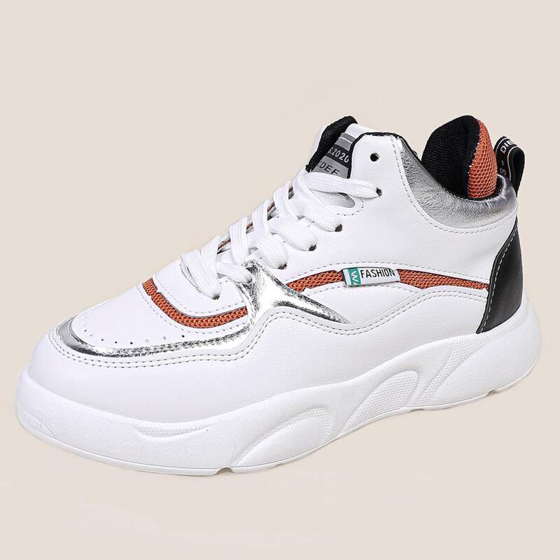

Lace-up High Top Skate Shoes, Multicolor