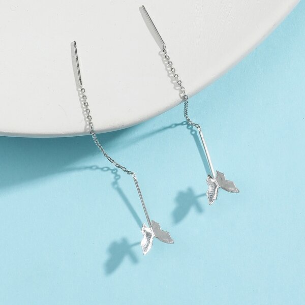 

Butterfly Decor Earrings, Silver