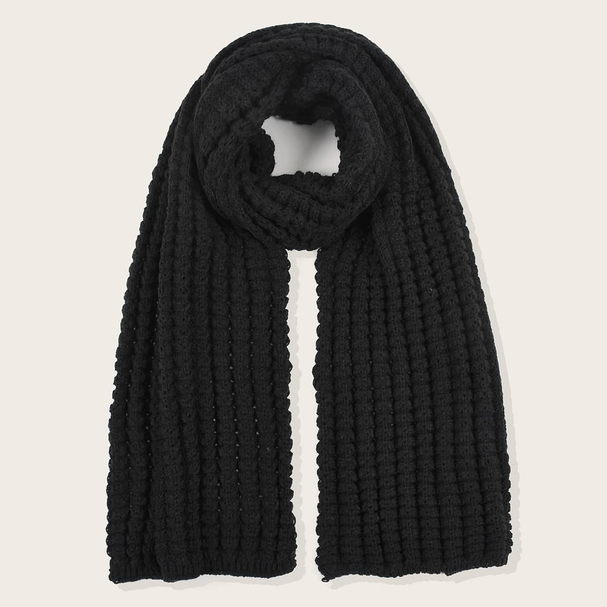 

Plain Knit Scarf, Black