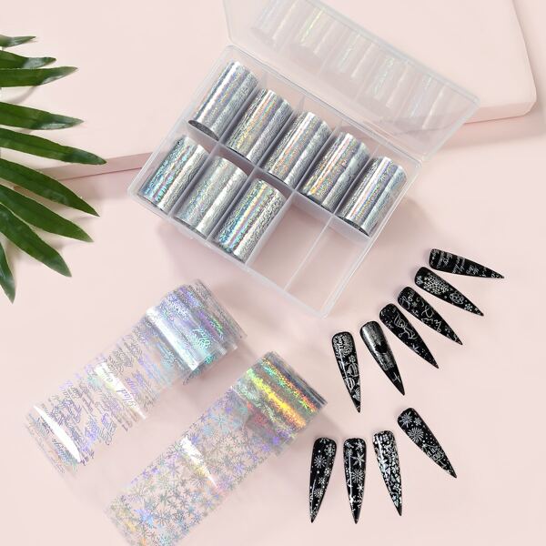 

10rolls Christmas Pattern Nail Sticker, Multicolor