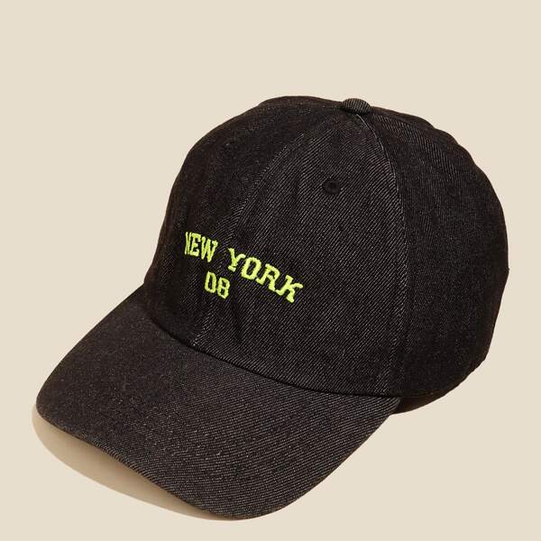 

Men Letter Embroidered Baseball Cap, Black