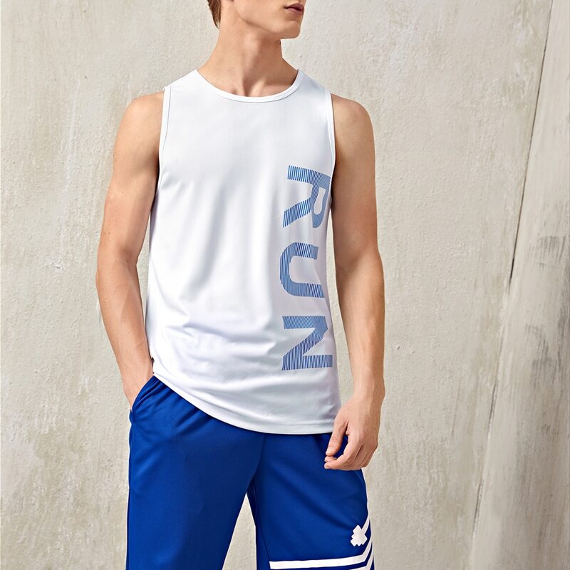 

Guys Letter Graphic Sport Tank Top, White