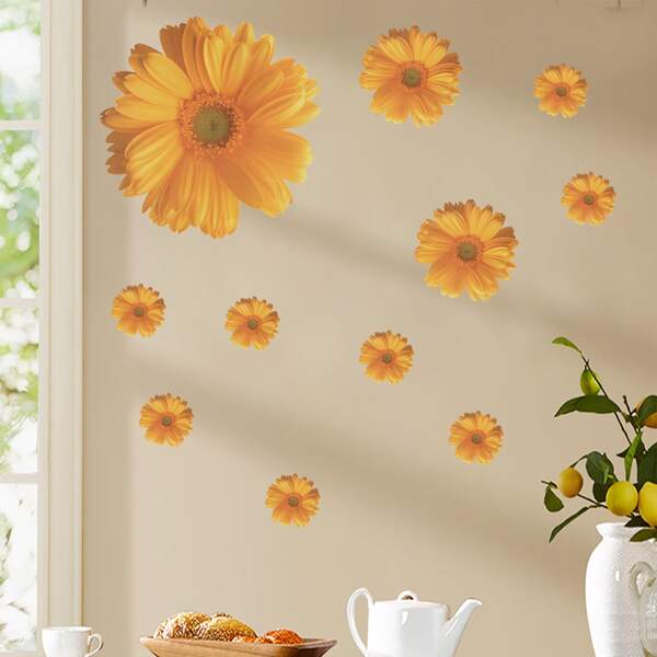 

Flower Print Wall Sticker, Yellow