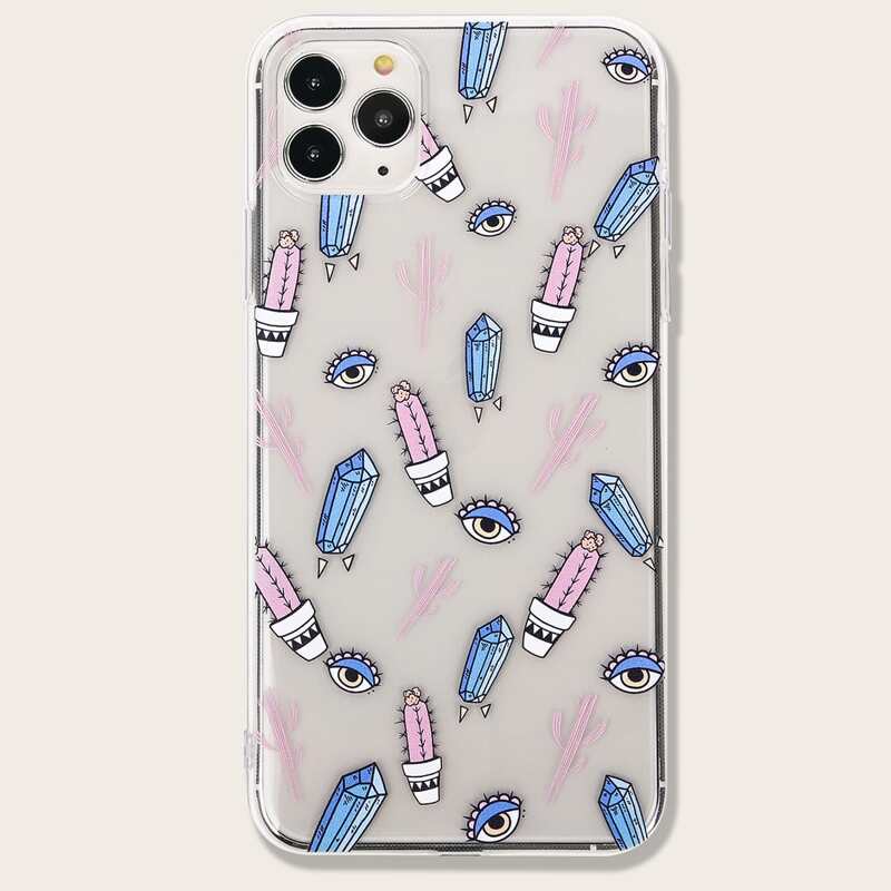 

Cactus & Eye Print iPhone Case, Multicolor