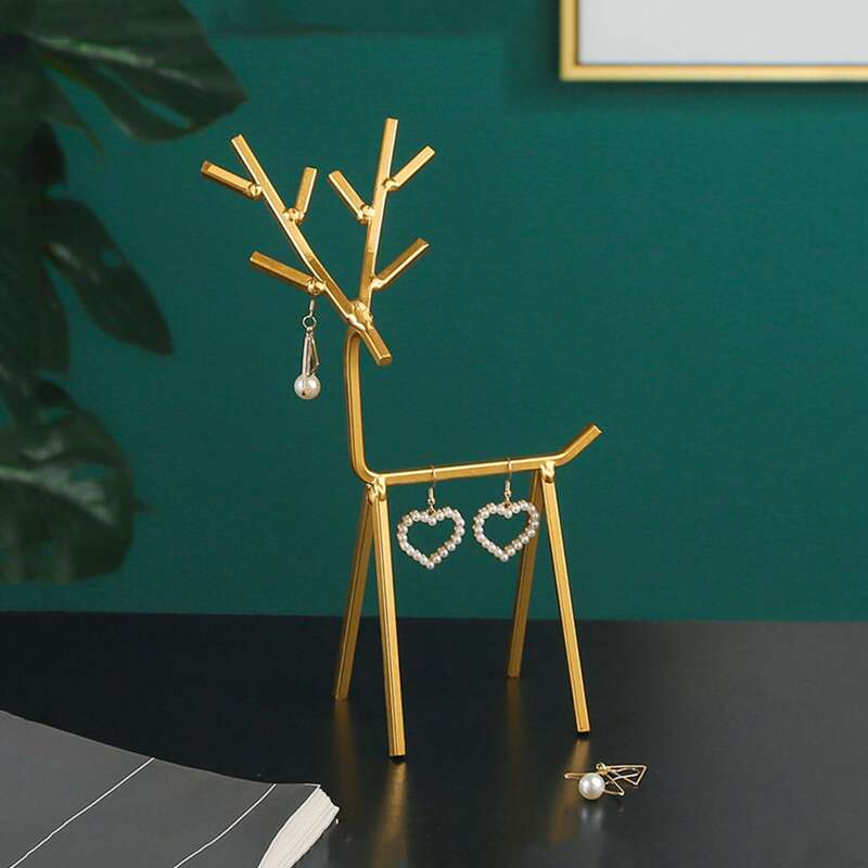 

1pc Deer Shaped Jewelry Storage Rack, Gold