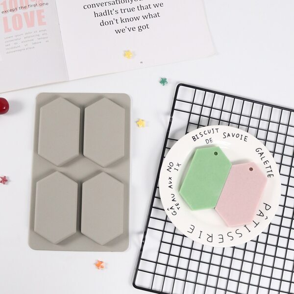 

1pc Hexagonal Biscuit Mold, Grey